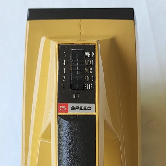 Vintage Sears Hand Mixer 5 Speeds Model 34 82892 Harvest Gold Original Open Box - Picture 3 of 16